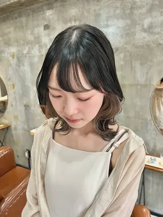 ミディアム カラー Noele hair atelier(ノエルヘアアトリエ)所属・北上ゆい/個性派/ ナチュラルアレンジのヘアスタイル