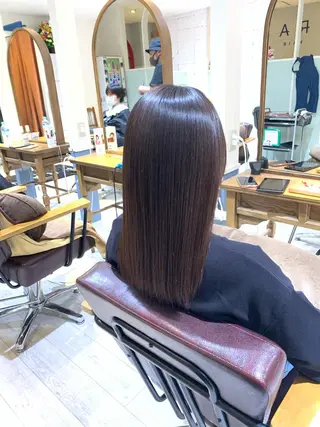 ロング パーマ 小島嵩人 縮毛矯正 髪質改善のヘアスタイル