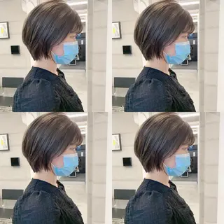 ショート カラー 透明感/オリーブ/ グレージュ/YUKAのヘアスタイル