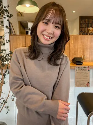 セミロング カラー ヘアアレンジ ❣️倉敷❣️美髪 カラー能登一成のヘアスタイル