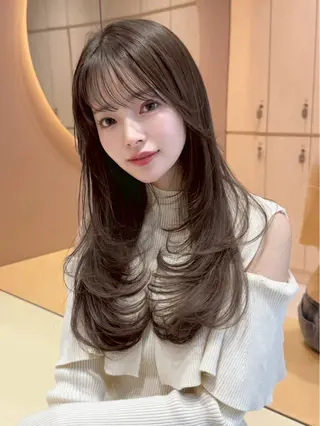 ロング 大宮🤍縮毛矯正 レイヤー🪽なるのヘアスタイル