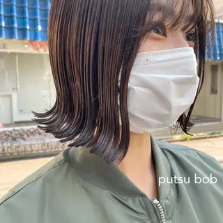 ミディアム ボブ&透明感カラー ♡TOMOEのヘアスタイル