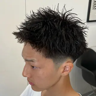 ショート パーマ メンズ メンズパーマ/波巻き 新潟/万代/夏芽🎀のヘアスタイル