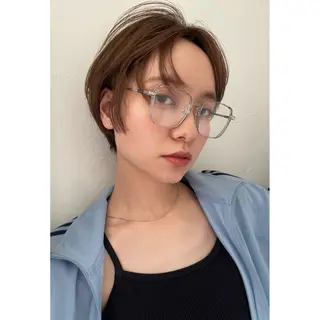 ショート カラー 韓国レイヤー/透明感 ♡YUUNAのヘアスタイル