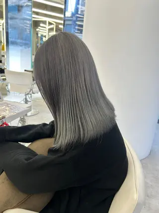 セミロング カラー はるか/ブリーチカラ ー/ヘアアレンジ🤍のヘアスタイル