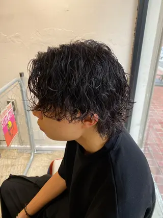 ミディアム パーマ メンズ 🌴パーマオタク🌴 長谷川　諒佑🌈のヘアスタイル