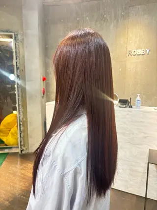 ロング カラー うるつやストレート パーマ🫧ちひろ🫧のヘアスタイル