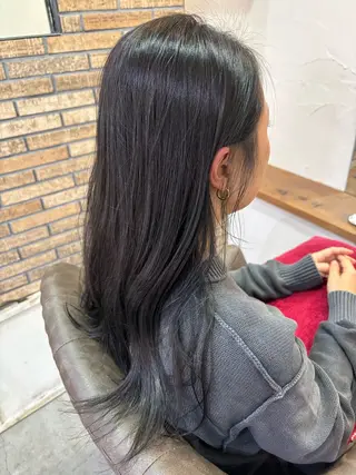 ロング カラー ショート・パーマ・デ ザインカラー/むつみのヘアスタイル