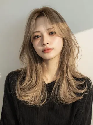 ミディアム カラー ❄️透明感ブリーチ ❄️TOWA市川のヘアスタイル