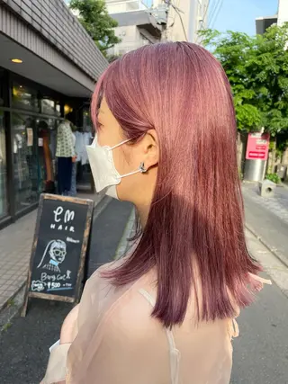 セミロング カラー 🌿レイヤーボブ/パ ーマ🌿　木梨健太のヘアスタイル