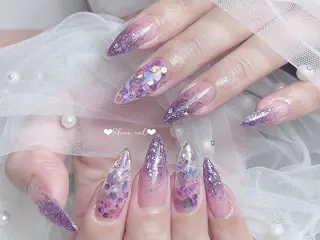 ネイル 〜Shine Nail〜【サイナネイル】パラジェル／ 長さだし／持ち込み／ワンホン／フィルイン所属・サイナ🎀 長さだし&デザインのネイルデザイン