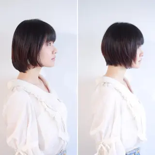 ショート ハイトーン/レイヤー /ケアブリーチ石川治のヘアスタイル