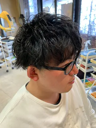 パーマ メンズ 上石神井メンズパーマ 飯田徹のヘアスタイル