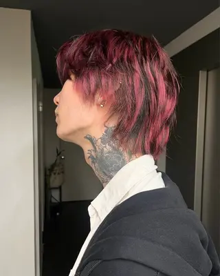 ミディアム カラー メンズ ホワイトブリーチ/ ケアブリーチ/ユウキのヘアスタイル