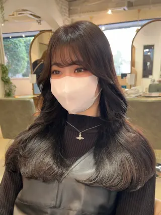 セミロング 韓国レイヤーカット 🇰🇷千葉のヘアスタイル