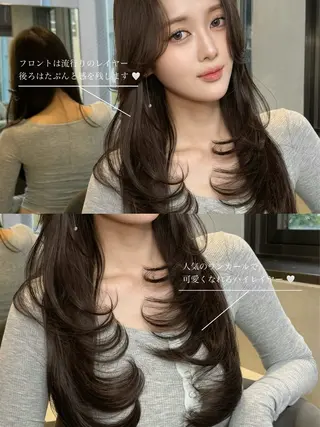 ロング カラー 大宮レイヤーカット ハッシュ　柏崎颯刀のヘアスタイル