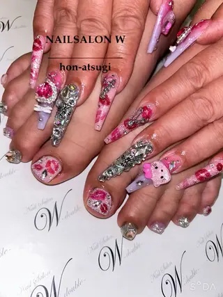 ロング ネイルサロン ダブルのネイルデザイン