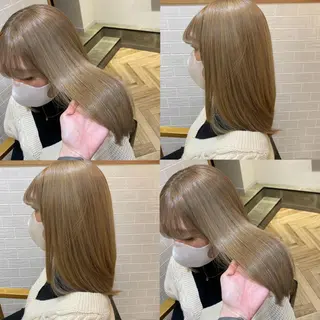 ミディアム カラー 艶カラー/韓国顔周り 🎀mamiのヘアスタイル