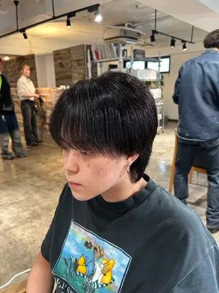 ショート メンズ become men's hair 名駅店所属・名駅/フェザーパーマ 韓国ヘア/森岡のヘアスタイル