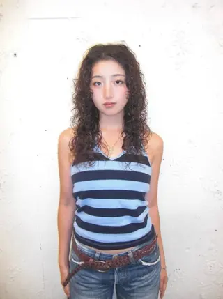 セミロング パーマ コーンロウ／ブレイズ SYUのヘアスタイル