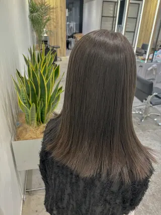 ミディアム カラー 須藤 萌のヘアスタイル