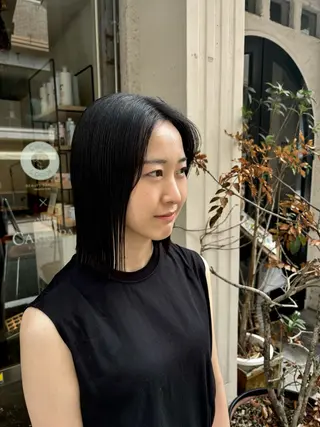 ミディアム 水原波津輝/ボブ /ニュアンスパーマのヘアスタイル