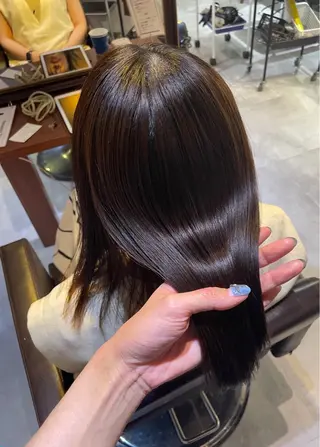 ミディアム パーマ eim hair rink  長津田店所属・🫧透明感カラー 🫧しほのヘアスタイル