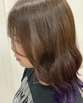 セミロング カラー ヘアアレンジ 脱白髪染め美容師 竹内涼乃のヘアスタイル