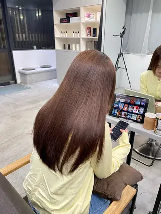 ロング 絶対綺麗な暖色カラー 🎯あります✨増渕✨のヘアスタイル