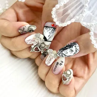 セミロング ネイル 池袋痛ネイル Nok. 渡辺のネイルデザイン