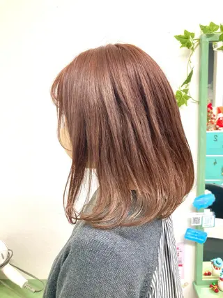 セミロング カラー パーマ ヘアアレンジ アイブロウ AIM所属・髪質改善✧︎カラー 💎AIM【アイム】のヘアスタイル