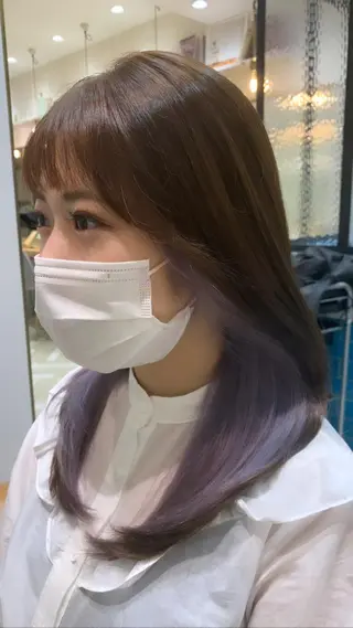 セミロング 新宿/韓国レイヤー 髪質改善カラー/角所のヘアスタイル