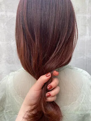 セミロング カラー ヘアアレンジ satsuki 暖色・ブラウンカラーのヘアスタイル