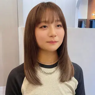ミディアム カラー ボブ/縮毛矯正/レイ ヤー♡Natsukiのヘアスタイル