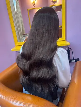 ロング シール＋ちび編み込み エクステ梅田🐨のヘアスタイル