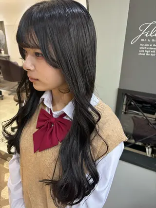 ロング ブリーチなしWカラー ヘアセット菜希のヘアスタイル