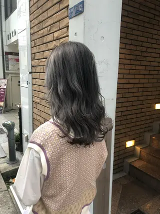 セミロング カラー 下妻 カラーエクステ難波のヘアスタイル