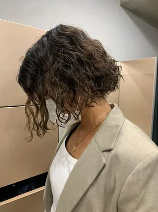 パーマ ボブパーマコテ巻き風 パーマNo1深江秀平のヘアスタイル