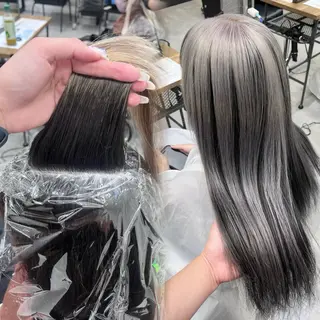 ロング カラー RIO🩶NEXT/ エクステ/ハイトーンのヘアスタイル