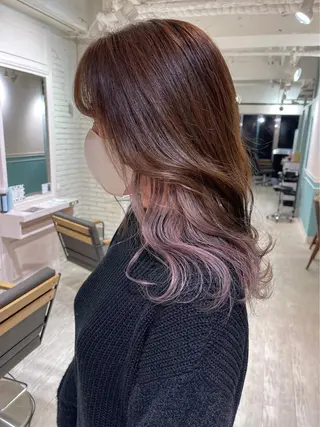 ミディアム カラー ヘアアレンジ 仙台Ｉ韓国レイヤー Ｉ髪質改善Ｉ伊藤拓海のヘアスタイル