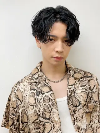 ショート カラー パーマ ヘアアレンジ メンズ 亀井隆汰/メンズ専門 パーマ特化美容師のヘアスタイル