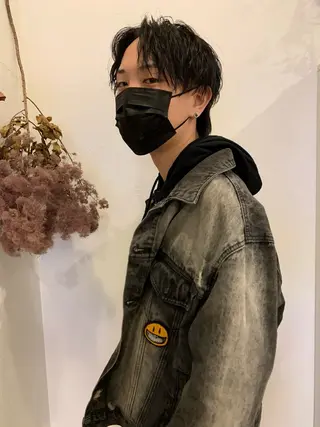 ショート メンズ メンズパーマ/ダウン パーマ/十文字玲音のヘアスタイル