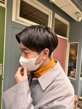 ショート メンズ 清水千優/パーマ/透 明感カラー/メンズのヘアスタイル