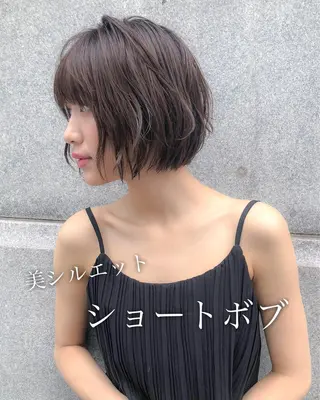 ショート カラー 顔周りレイヤー/ボブ 銀座✨中野まさひろのヘアスタイル