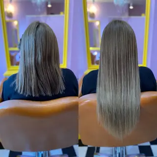 セミロング チビ編み込みエクステ どぅ〜す/YUIのヘアスタイル