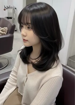 ミディアム 似合わせカット 透明感カラー/中野のヘアスタイル