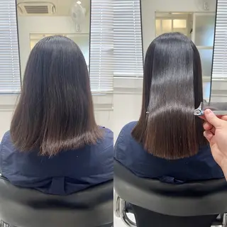 セミロング 艶髪×縮毛矯正/ レイヤー　西村のヘアスタイル