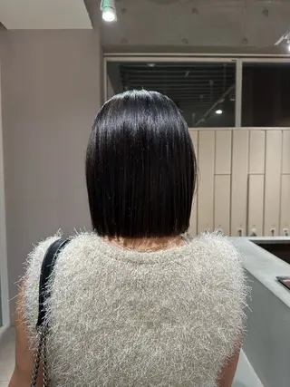 カラー Un ami omotesando 【アンアミ　オモテサンドウ】所属・RIKO/暖色カラー /縮毛矯正/ミニボブのヘアスタイル