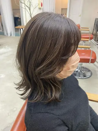 ミディアム カラー 原 瑞希のヘアスタイル