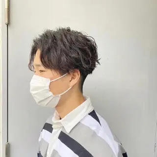 ショート パーマ メンズ 🟦ニュアンス/メン ズパーマ横浜🟦のヘアスタイル